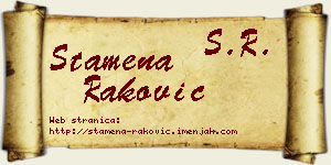 Stamena Raković vizit kartica